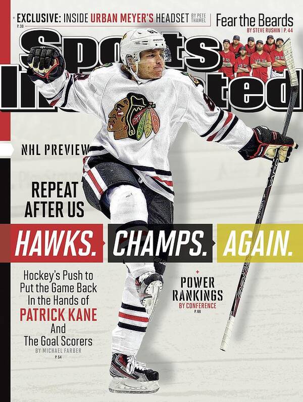 Magazine Cover Art Print featuring the photograph Chicago Blackhawks Patrick Kane, 2013-14 Nhl Hockey Season Sports Illustrated Cover by Sports Illustrated