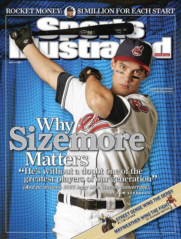 Magazine Cover Art Print featuring the photograph Cleveland Indians Grady Sizemore Sports Illustrated Cover by Sports Illustrated