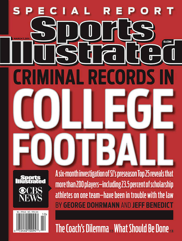 Criminal Art Print featuring the photograph Criminal Records In College Football Special Report Sports Illustrated Cover by Sports Illustrated