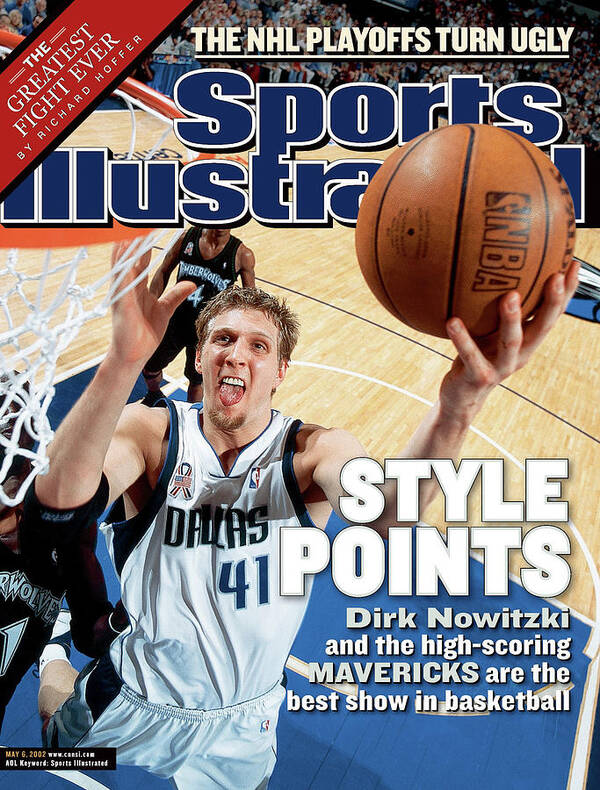 Playoffs Art Print featuring the photograph Dallas Mavericks Dirk Nowitzki, 2002 Nba Western Conference Sports Illustrated Cover by Sports Illustrated