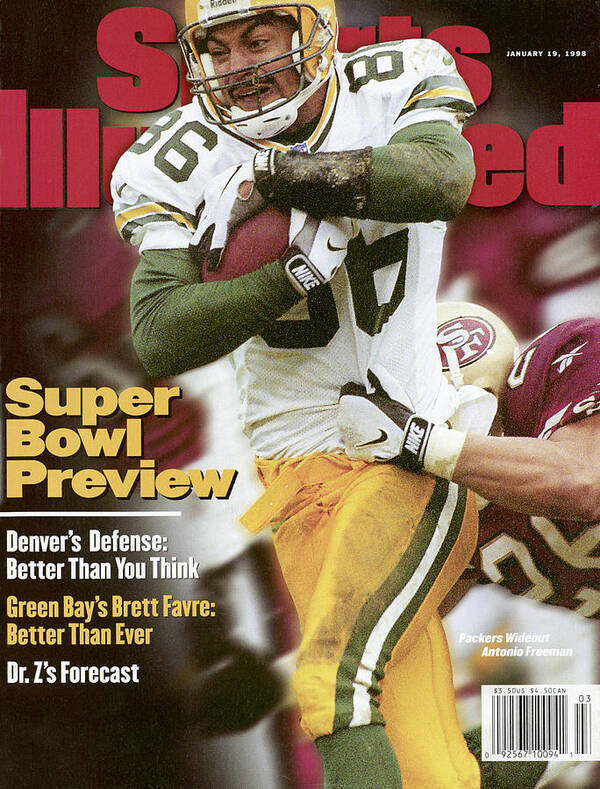 Candlestick Park Art Print featuring the photograph Green Bay Packers Antonio Freeman, 1998 Nfc Championship Sports Illustrated Cover by Sports Illustrated