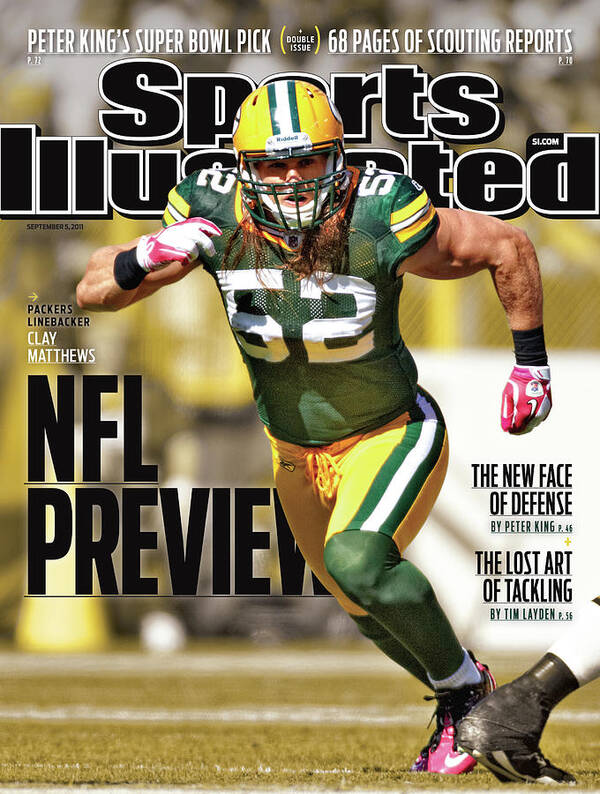 Green Bay Art Print featuring the photograph Green Bay Packers Clay Matthews, 2011 Nfl Football Preview Sports Illustrated Cover by Sports Illustrated