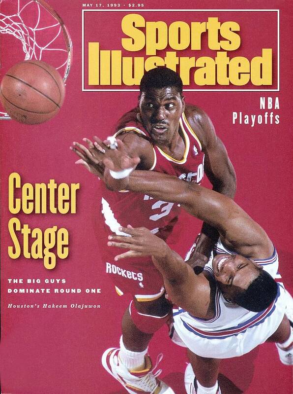 Magazine Cover Art Print featuring the photograph Houston Rockets Hakeem Olajuwon, 1993 Nba Western Sports Illustrated Cover by Sports Illustrated