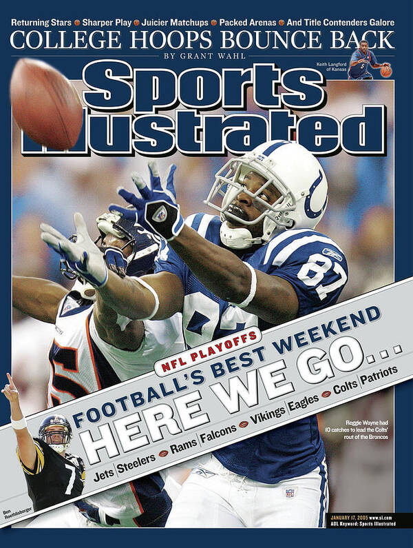 Magazine Cover Art Print featuring the photograph Indianapolis Colts Reggie Wayne, 2005 Afc Wild Card Playoffs Sports Illustrated Cover by Sports Illustrated
