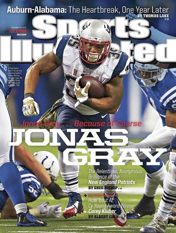 Magazine Cover Art Print featuring the photograph Jonas Gray . . . Because Of Course Jonas Gray The Sports Illustrated Cover by Sports Illustrated