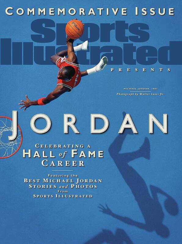 1980-1989 Art Print featuring the photograph Jordan Celebrating A Hall Of Fame Career Sports Illustrated Cover by Sports Illustrated