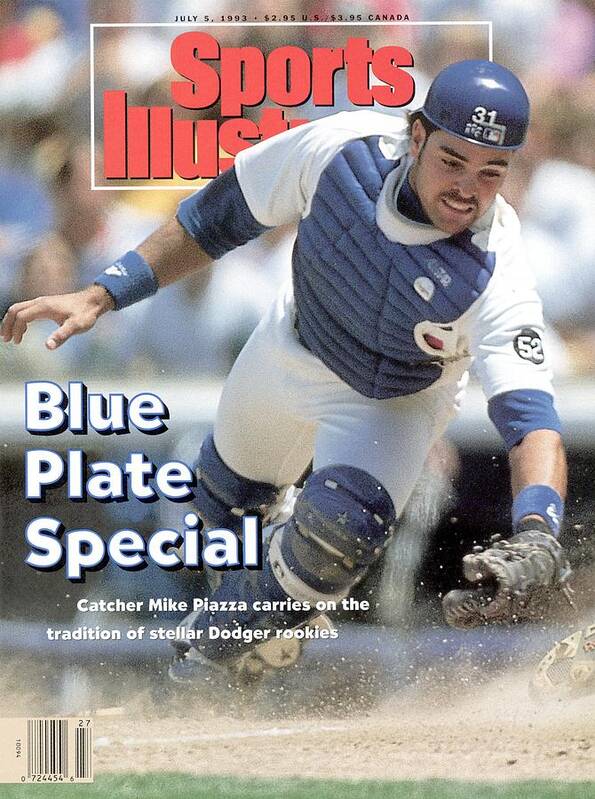 Magazine Cover Art Print featuring the photograph Los Angeles Dodgers Mike Piazza... Sports Illustrated Cover by Sports Illustrated