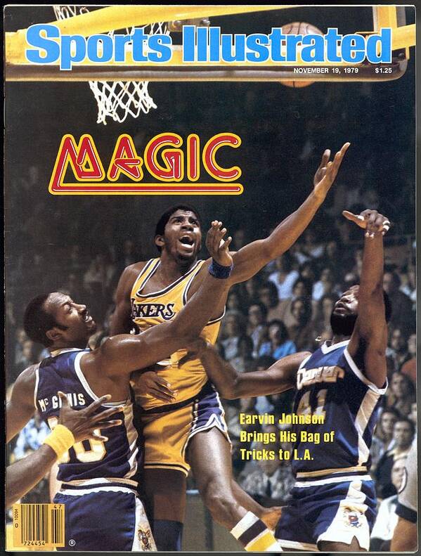 Magazine Cover Art Print featuring the photograph Los Angeles Lakers Magic Johnson... Sports Illustrated Cover by Sports Illustrated