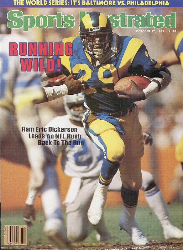 1980-1989 Art Print featuring the photograph Los Angeles Rams Eric Dickerson... Sports Illustrated Cover by Sports Illustrated