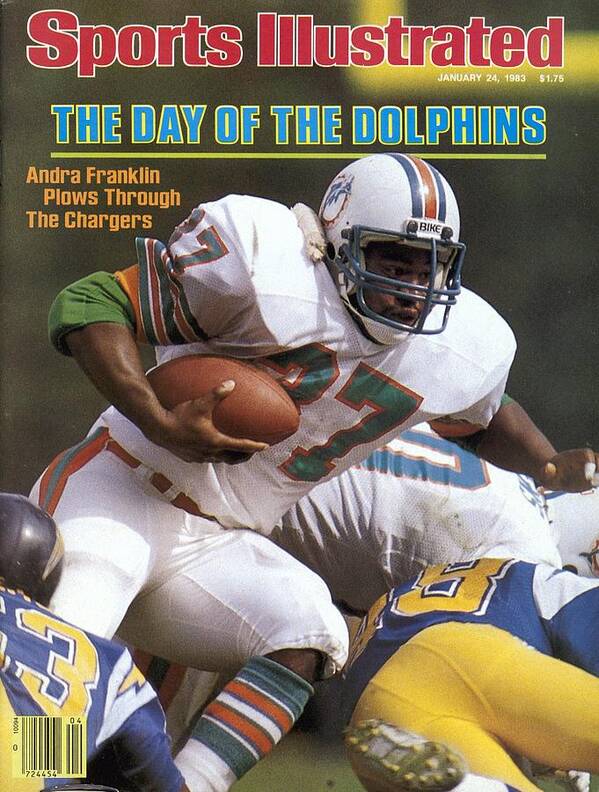 Playoffs Art Print featuring the photograph Miami Dolphins Andra Franklin, 1983 Afc Second Round Sports Illustrated Cover by Sports Illustrated