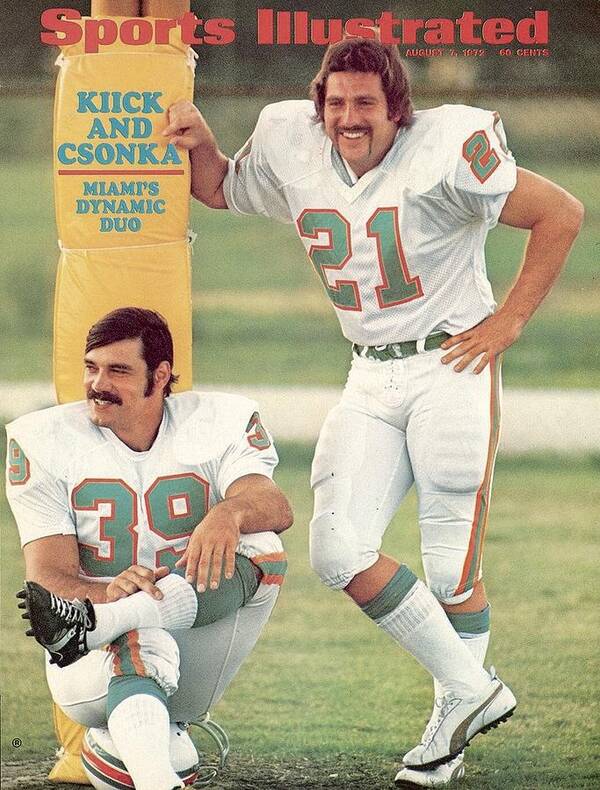 Sports Illustrated Art Print featuring the photograph Miami Dolphins Jim Kiick And Larry Csonka Sports Illustrated Cover by Sports Illustrated