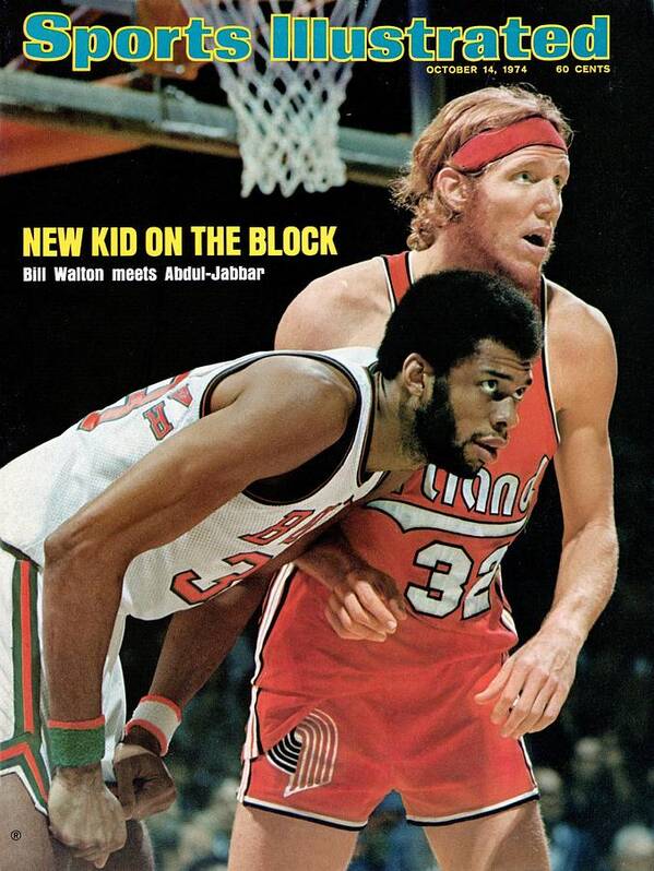 Magazine Cover Art Print featuring the photograph Milwaukee Bucks Kareem Abdul-jabbar And Portland Trail Sports Illustrated Cover by Sports Illustrated