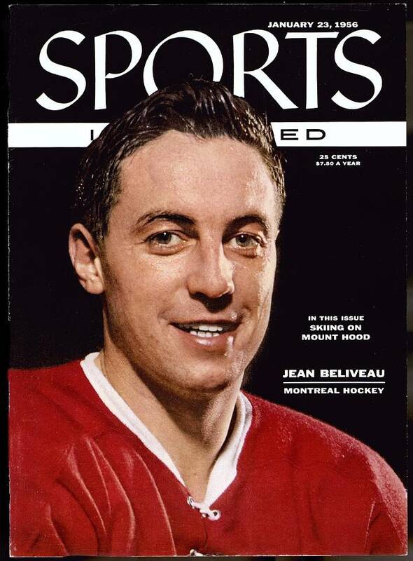 Magazine Cover Art Print featuring the photograph Montreal Canadiens Jean Beliveau Sports Illustrated Cover by Sports Illustrated