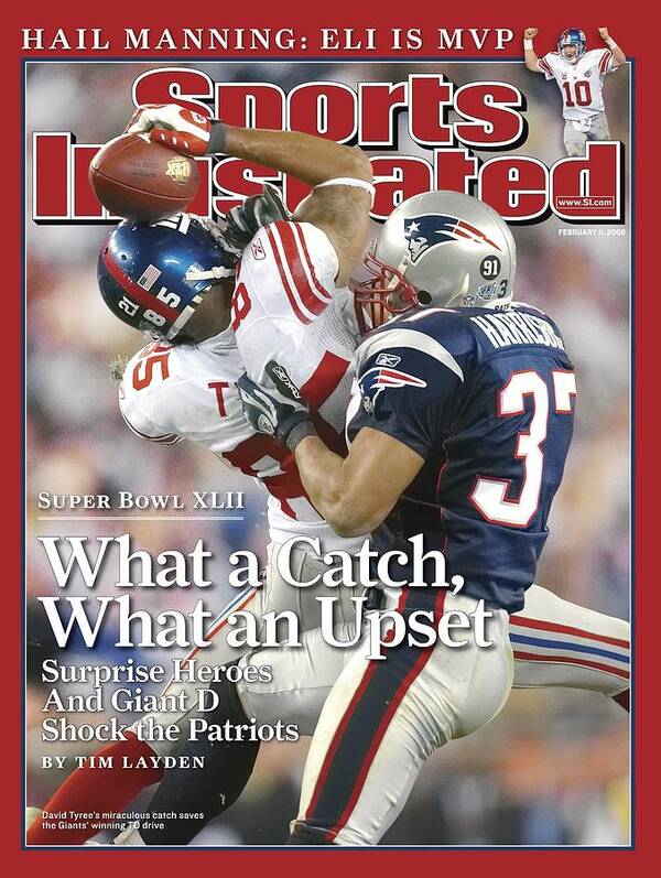 Magazine Cover Art Print featuring the photograph New York Giants David Tyree, Super Bowl Xlii Sports Illustrated Cover by Sports Illustrated