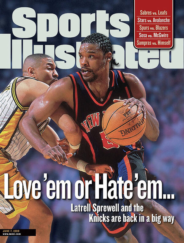 Playoffs Art Print featuring the photograph New York Knicks Latrell Sprewell, 1999 Nba Eastern Sports Illustrated Cover by Sports Illustrated