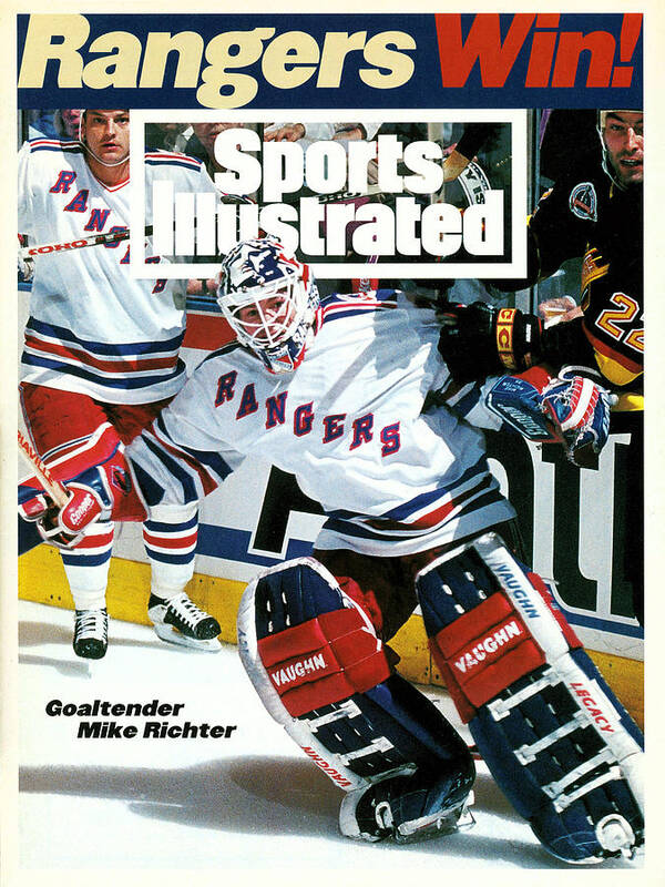 Mike Richter Art Print featuring the photograph New York Rangers Goalie Mike Richter, 1994 Nhl Stanley Cup Sports Illustrated Cover by Sports Illustrated