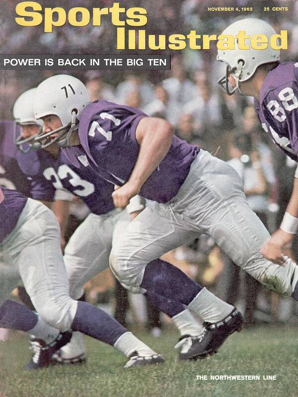 Magazine Cover Art Print featuring the photograph Northwestern University Linemen Sports Illustrated Cover by Sports Illustrated