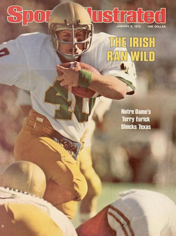 Magazine Cover Art Print featuring the photograph Notre Dame Terry Eurick, 1978 Cotton Bowl Sports Illustrated Cover by Sports Illustrated
