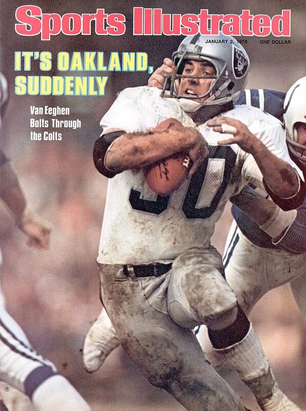 Magazine Cover Art Print featuring the photograph Oakland Raiders Mark Van Eeghen, 1977 Afc Divisional Sports Illustrated Cover by Sports Illustrated