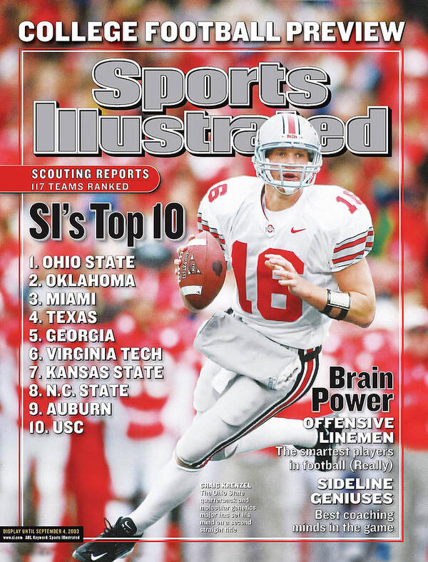 Magazine Cover Art Print featuring the photograph Ohio State University Qb Craig Krenzel, 2003 College Sports Illustrated Cover by Sports Illustrated