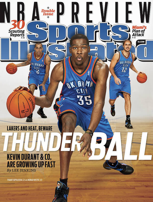 Nba Pro Basketball Art Print featuring the photograph Oklahoma City Thunder, 2010 Nba Basketball Preview Issue Sports Illustrated Cover by Sports Illustrated