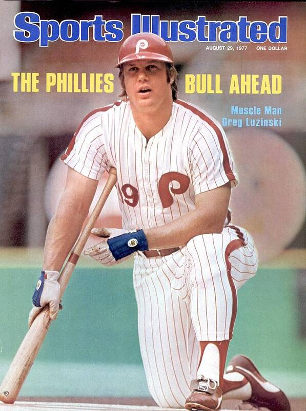 Magazine Cover Art Print featuring the photograph Philadelphia Phillies Greg Luzinski... Sports Illustrated Cover by Sports Illustrated