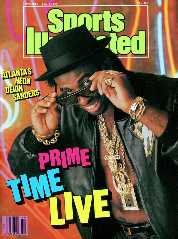 Atlanta Art Print featuring the photograph Prime Time Live Atlantas Neon Deion Sanders Sports Illustrated Cover by Sports Illustrated