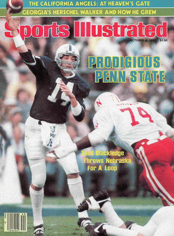 Magazine Cover Art Print featuring the photograph Prodigious Penn State Todd Blackledge Throws Nebraska For A Sports Illustrated Cover by Sports Illustrated