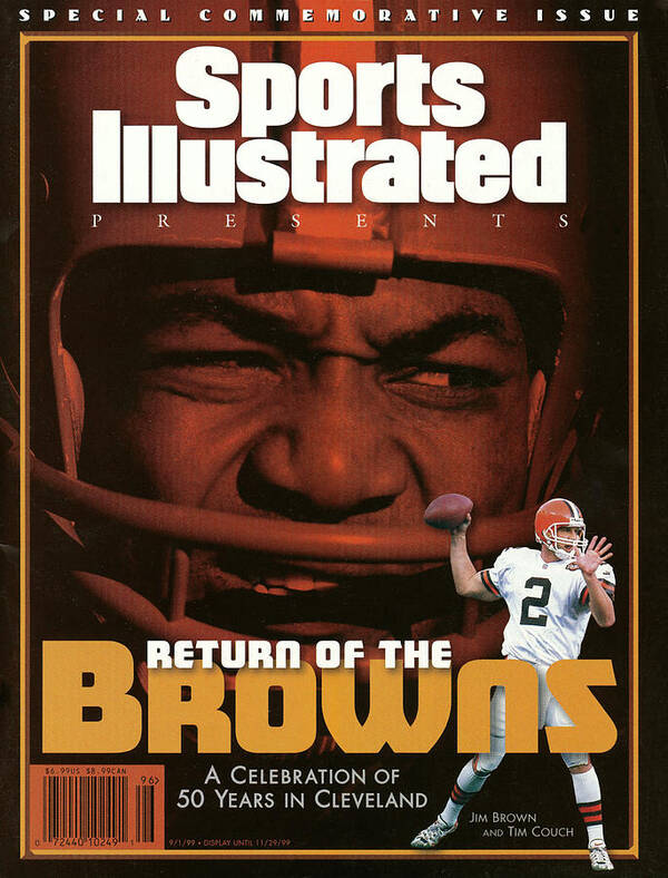 Jim Brown Art Print featuring the photograph Return Of The Browns A Celebration Of 50 Years In Cleveland Sports Illustrated Cover by Sports Illustrated