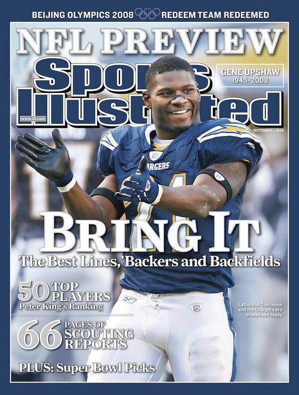 Magazine Cover Art Print featuring the photograph San Diego Chargers Ladainian Tomlinson... Sports Illustrated Cover by Sports Illustrated