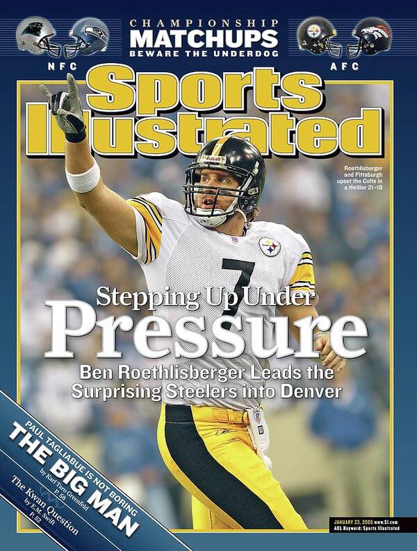 Magazine Cover Art Print featuring the photograph Stepping Up Under Pressure Ben Roethlisberger Leads The Sports Illustrated Cover by Sports Illustrated