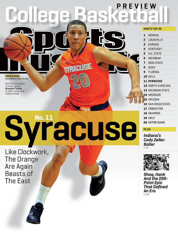 Brandon Triche Art Print featuring the photograph Syracuse University Brandon Triche, 2012-13 College Sports Illustrated Cover by Sports Illustrated