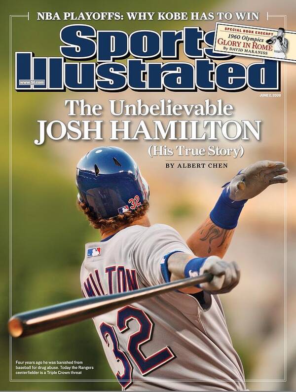 Magazine Cover Art Print featuring the photograph Texas Rangers Josh Hamilton... Sports Illustrated Cover by Sports Illustrated