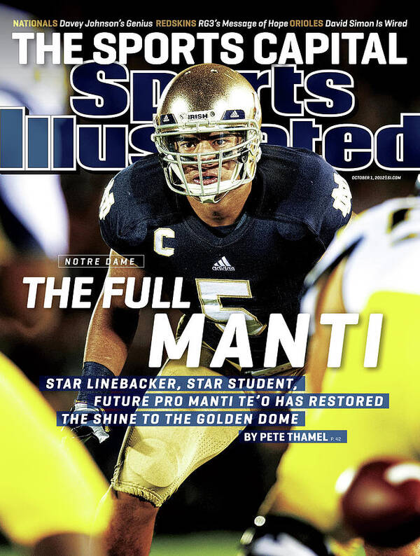 Magazine Cover Art Print featuring the photograph The Full Manti Notre Dame Sports Illustrated Cover by Sports Illustrated