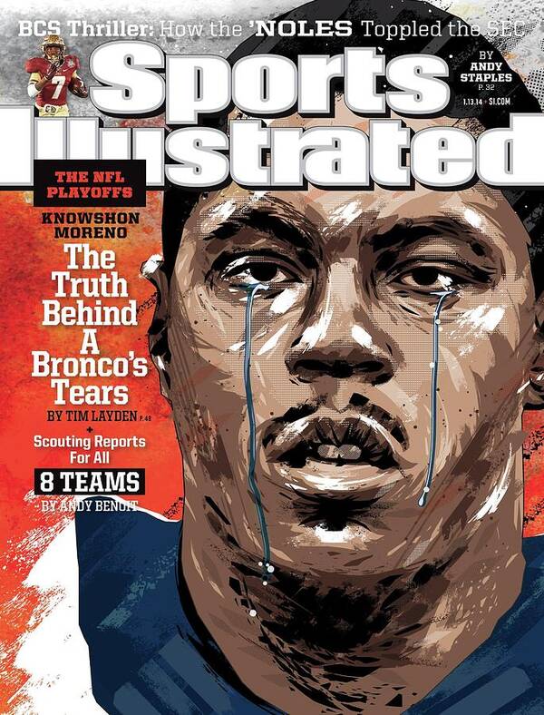 Magazine Cover Art Print featuring the photograph The Nfl Playoffs Knowshon Moreno, The Truth Behind A Sports Illustrated Cover by Sports Illustrated