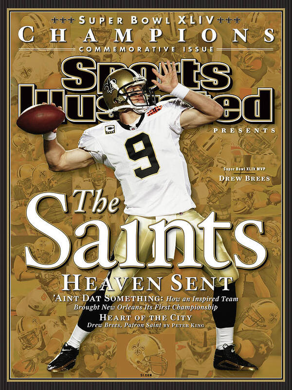 Miami Gardens Art Print featuring the photograph The Saints, Heaven Sent Super Bowl Xliv Champions Sports Illustrated Cover by Sports Illustrated