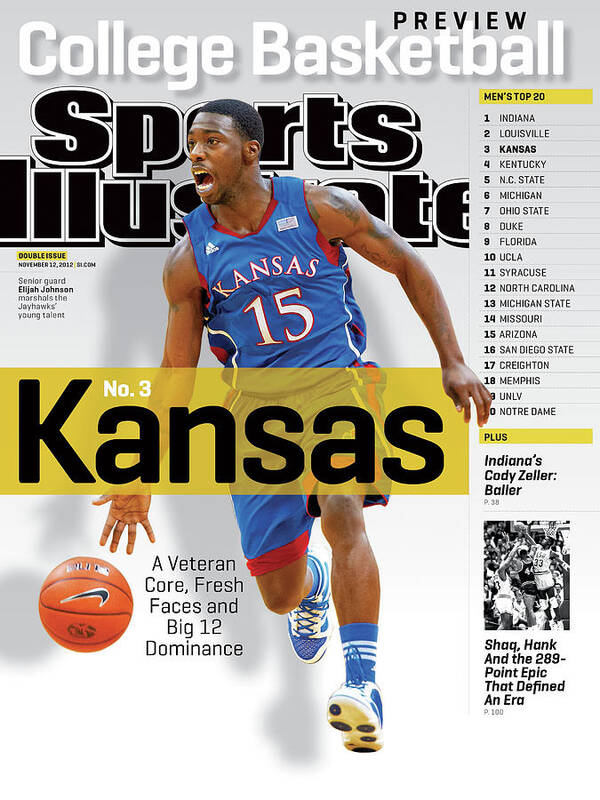 Sports Illustrated Art Print featuring the photograph University Of Kansas Elijah Johnson, 2012-13 College Sports Illustrated Cover by Sports Illustrated