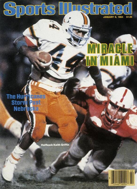 1980-1989 Art Print featuring the photograph University Of Miami Keith Griffin, 1984 Orange Bowl Sports Illustrated Cover by Sports Illustrated