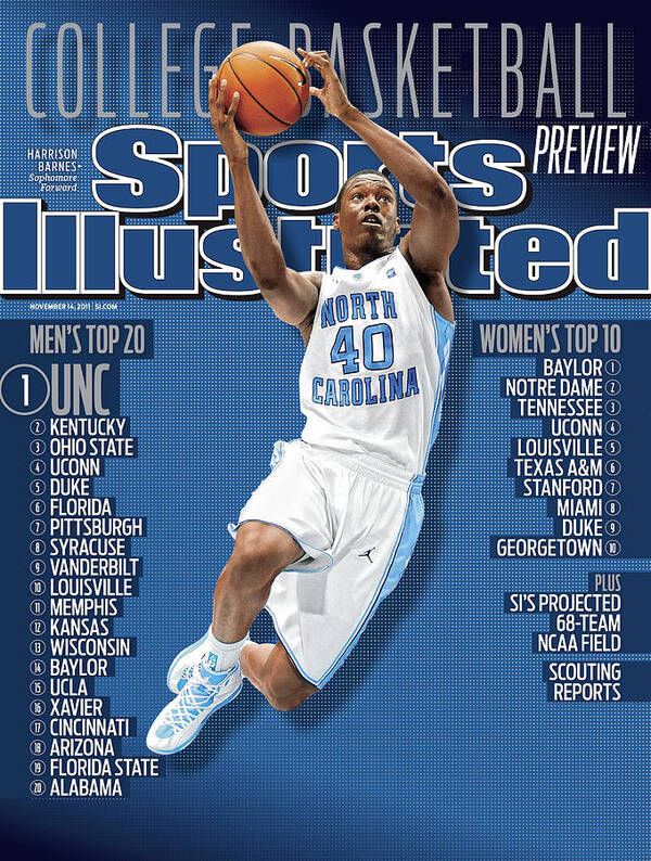 Magazine Cover Art Print featuring the photograph University Of North Carolina Harrison Barnes, 2011-12 Sports Illustrated Cover by Sports Illustrated