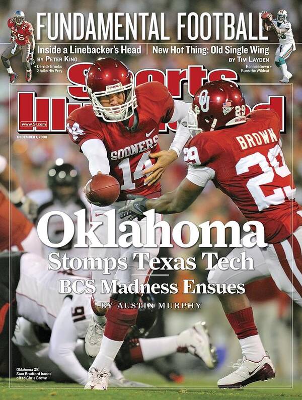 Magazine Cover Art Print featuring the photograph University Of Oklahoma Qb Sam Bradford Sports Illustrated Cover by Sports Illustrated