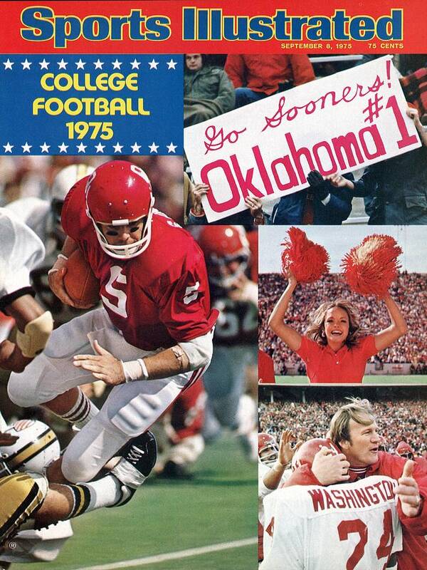 Magazine Cover Art Print featuring the photograph University Of Oklahoma Qb Steve Davis Sports Illustrated Cover by Sports Illustrated