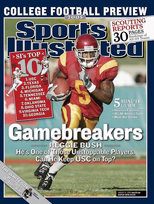 Magazine Cover Art Print featuring the photograph University Of Southern California Reggie Bush Sports Illustrated Cover by Sports Illustrated