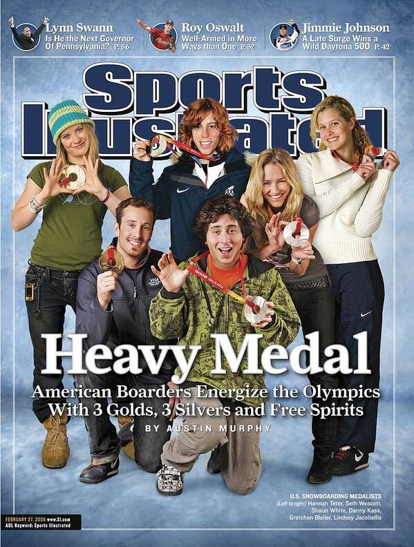 Magazine Cover Art Print featuring the photograph Us Snowboarding Medalists, 2006 Winter Olympics Sports Illustrated Cover by Sports Illustrated