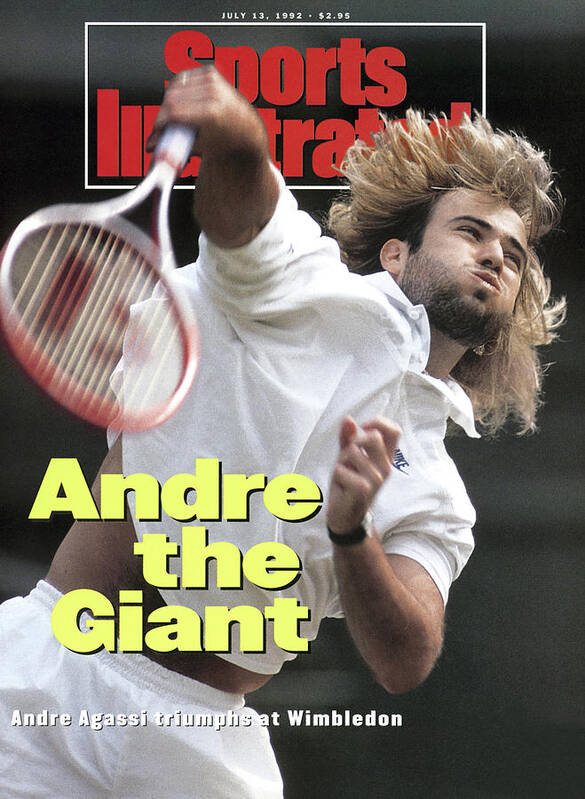 Magazine Cover Art Print featuring the photograph Usa Andre Agassi, 1992 Wimbledon Sports Illustrated Cover by Sports Illustrated