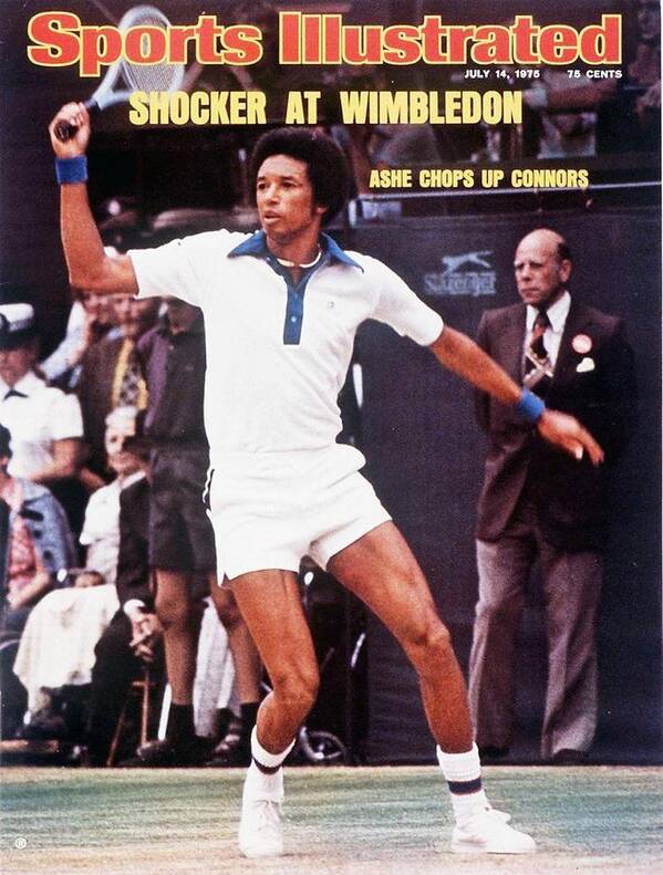 Magazine Cover Art Print featuring the photograph Usa Arthur Ashe, 1975 Wimbledon Sports Illustrated Cover by Sports Illustrated
