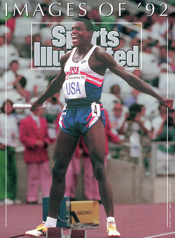 Magazine Cover Art Print featuring the photograph Usa Carl Lewis, 1992 Summer Olympics Sports Illustrated Cover by Sports Illustrated