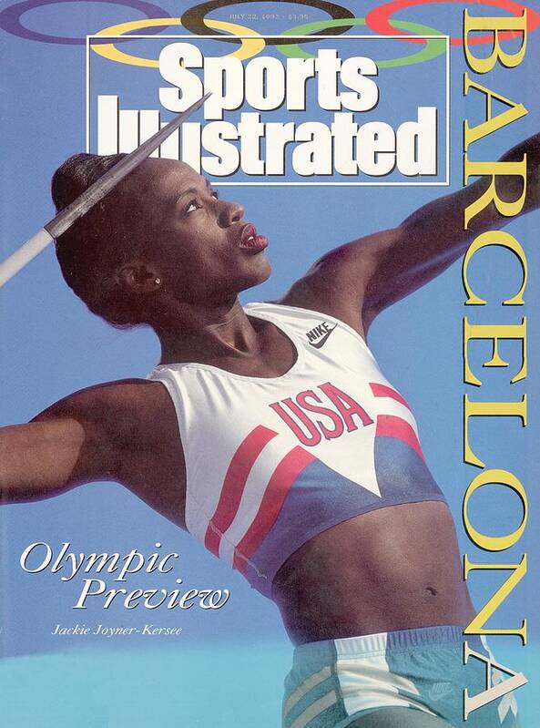 Magazine Cover Art Print featuring the photograph Usa Jackie Joyner-kersee, 1992 Barcelona Olympic Games Sports Illustrated Cover by Sports Illustrated
