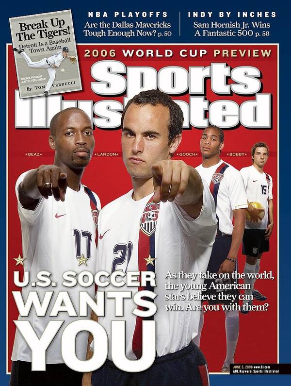 Magazine Cover Art Print featuring the photograph Usa National Soccer Team Damarcus Beasley, Landon Donovan Sports Illustrated Cover by Sports Illustrated