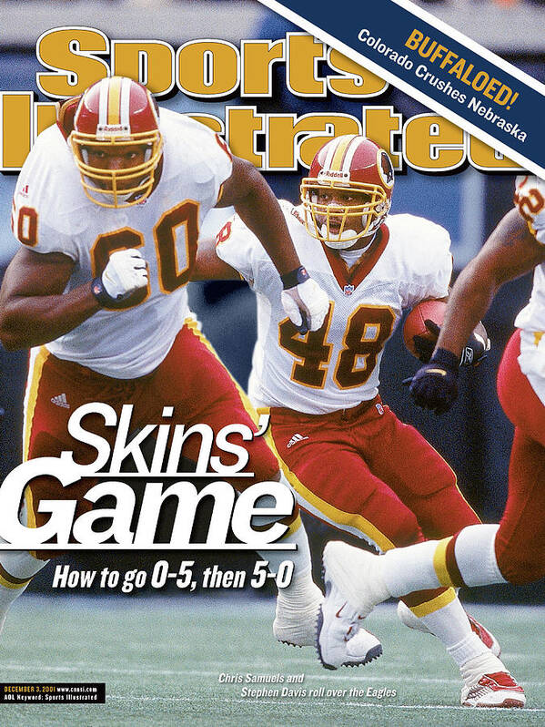 Magazine Cover Art Print featuring the photograph Washington Redskins Stephen Davis... Sports Illustrated Cover by Sports Illustrated