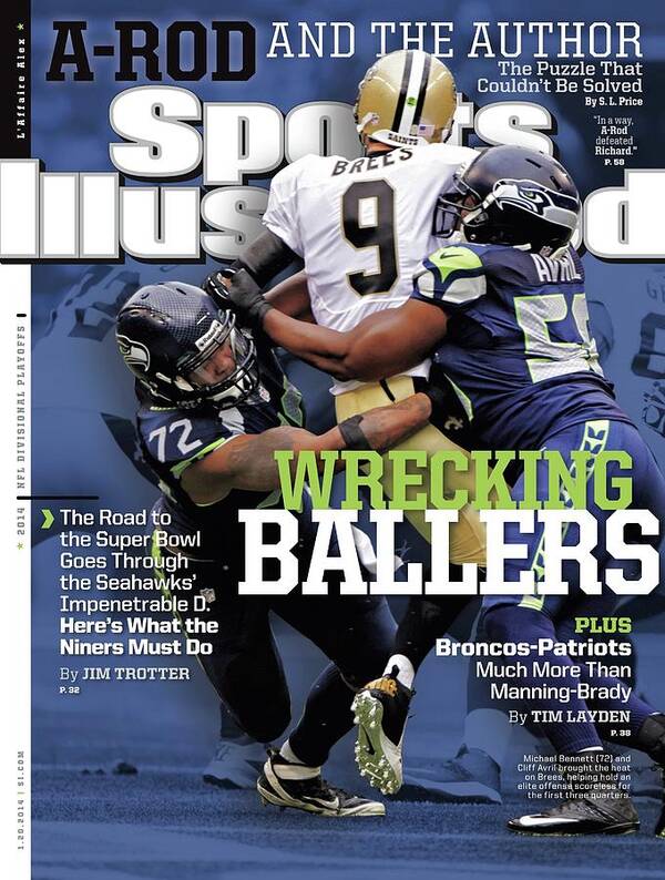 Magazine Cover Art Print featuring the photograph Wrecking Ballers The Road To The Super Bowl Goes Through Sports Illustrated Cover by Sports Illustrated